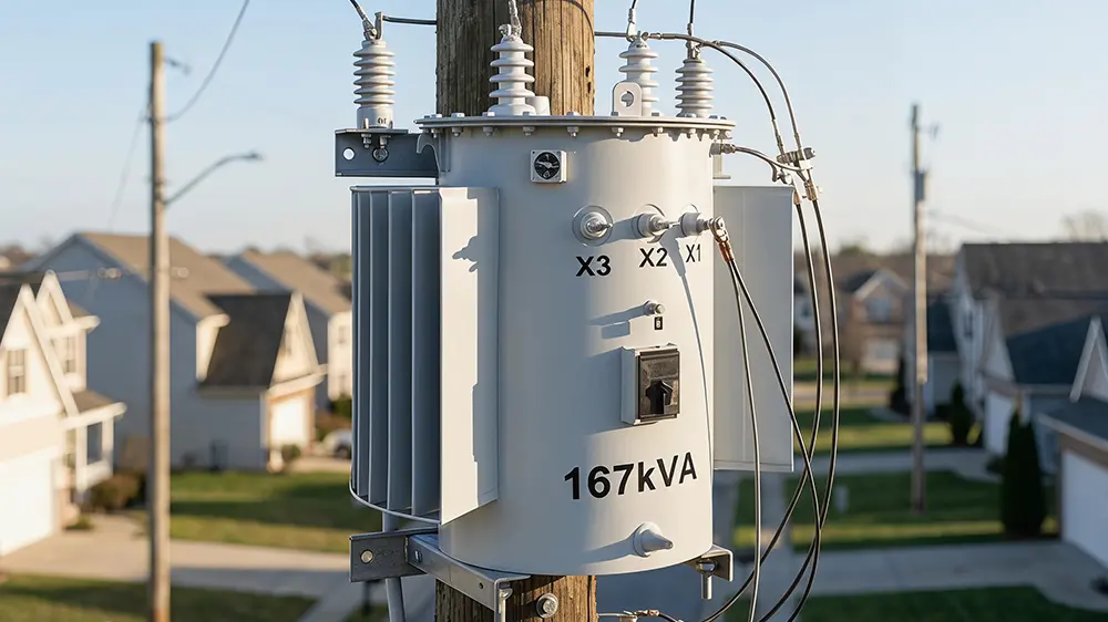 Transformador montado para redes globais de distribuição de energia